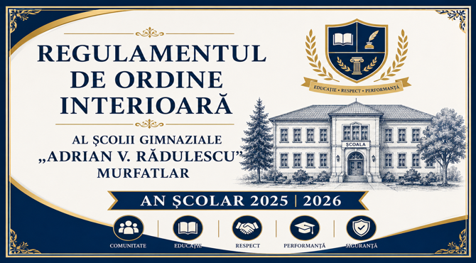 REGULAMENTUL DE ORDINE INTERIOARĂ al Școalii Gimnaziale “Adrian V. Rădulescu” Murfatlar – 2025